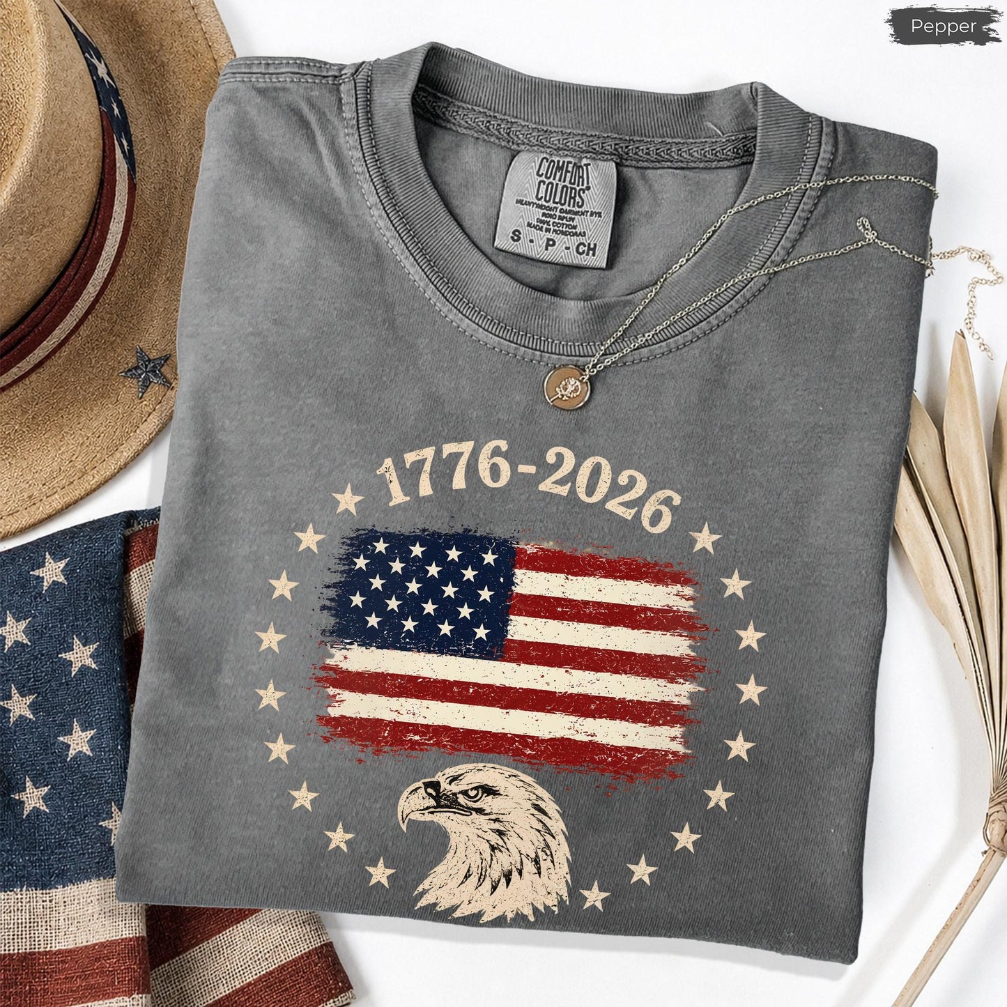 Comfort Colors® Made in America Shirt, USA Flag T-Shirt, America 250th Anniversary Tee, 4th of July, Independence Day Tee