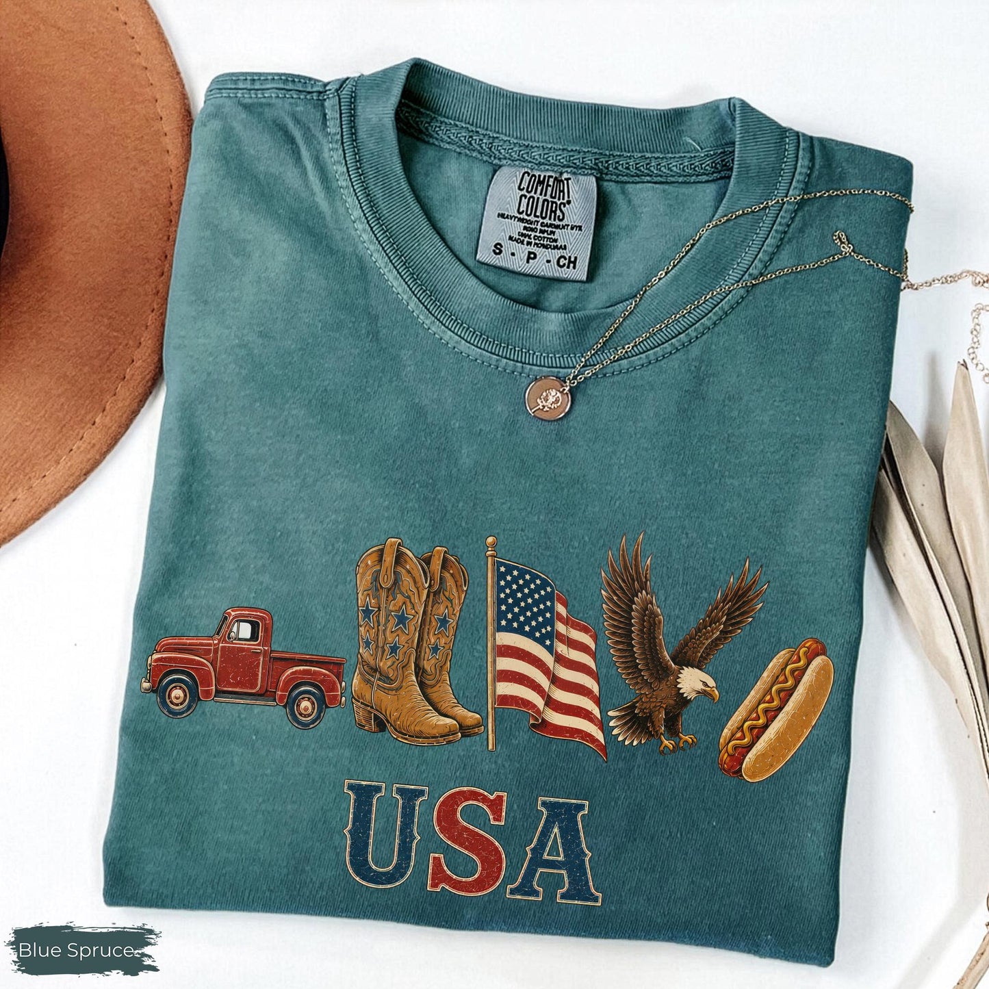 Comfort Colors American Icons Shirt, USA Flag Tee, 4th Of July Graphic Tee, Country Clothing, Western Tee, Independence Day Shirt