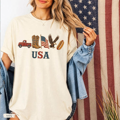 Comfort Colors American Icons Shirt, USA Flag Tee, 4th Of July Graphic Tee, Country Clothing, Western Tee, Independence Day Shirt