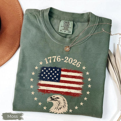 Comfort Colors® Made in America Shirt, USA Flag T-Shirt, America 250th Anniversary Tee, 4th of July, Independence Day Tee