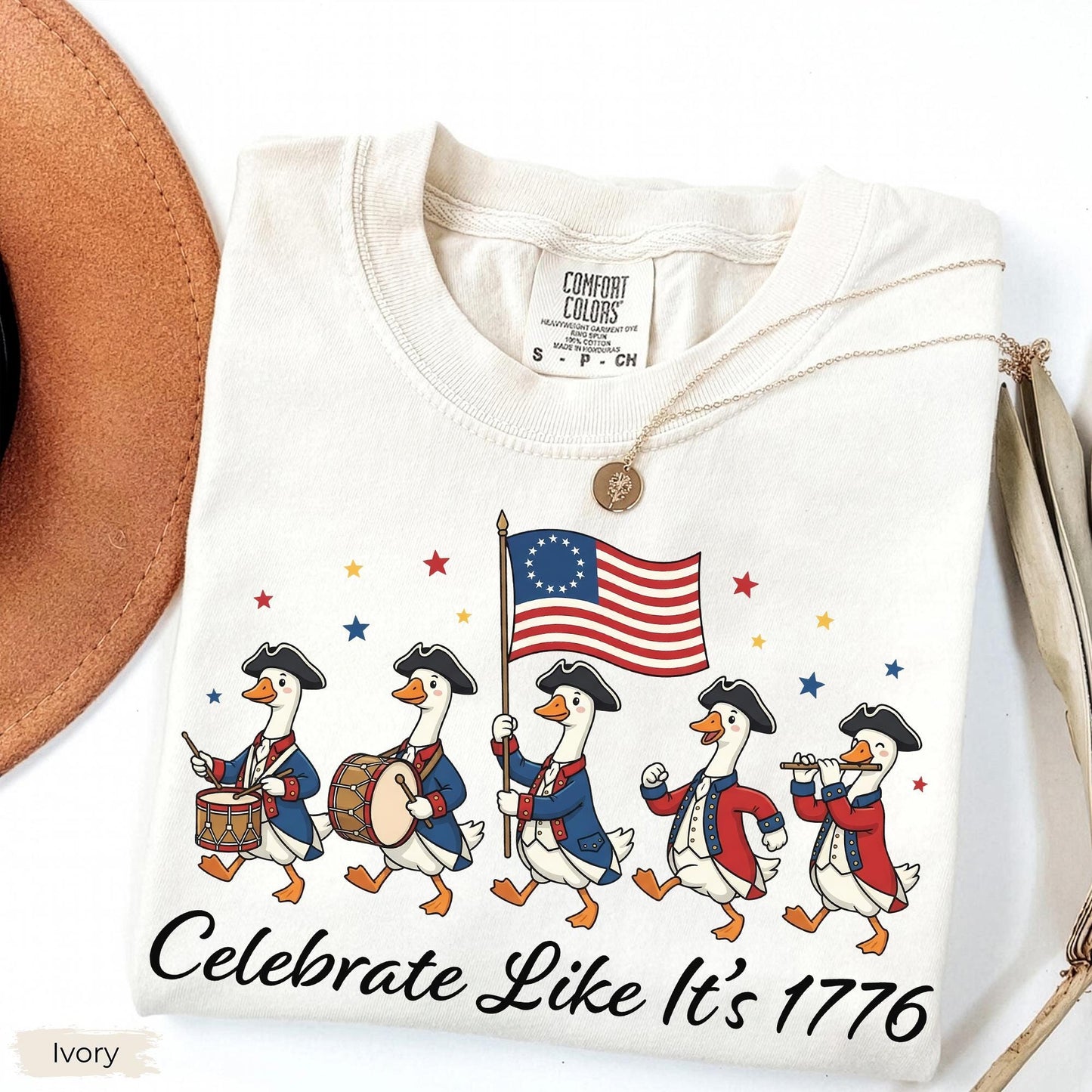 Comfort Colors® Funny Goose 250th Anniversary Shirt, Celebrate Like It's 1776, 250 Years of Freedom Tee, Patriotic Shirt, USA 1776 Shirt