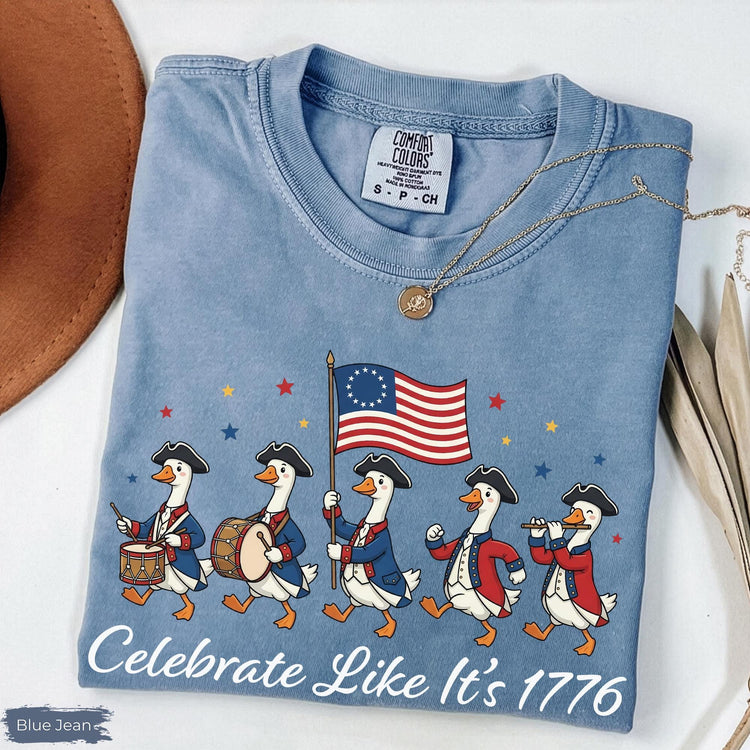 Comfort Colors® Funny Goose 250th Anniversary Shirt, Celebrate Like It's 1776, 250 Years of Freedom Tee, Patriotic Shirt, USA 1776 Shirt