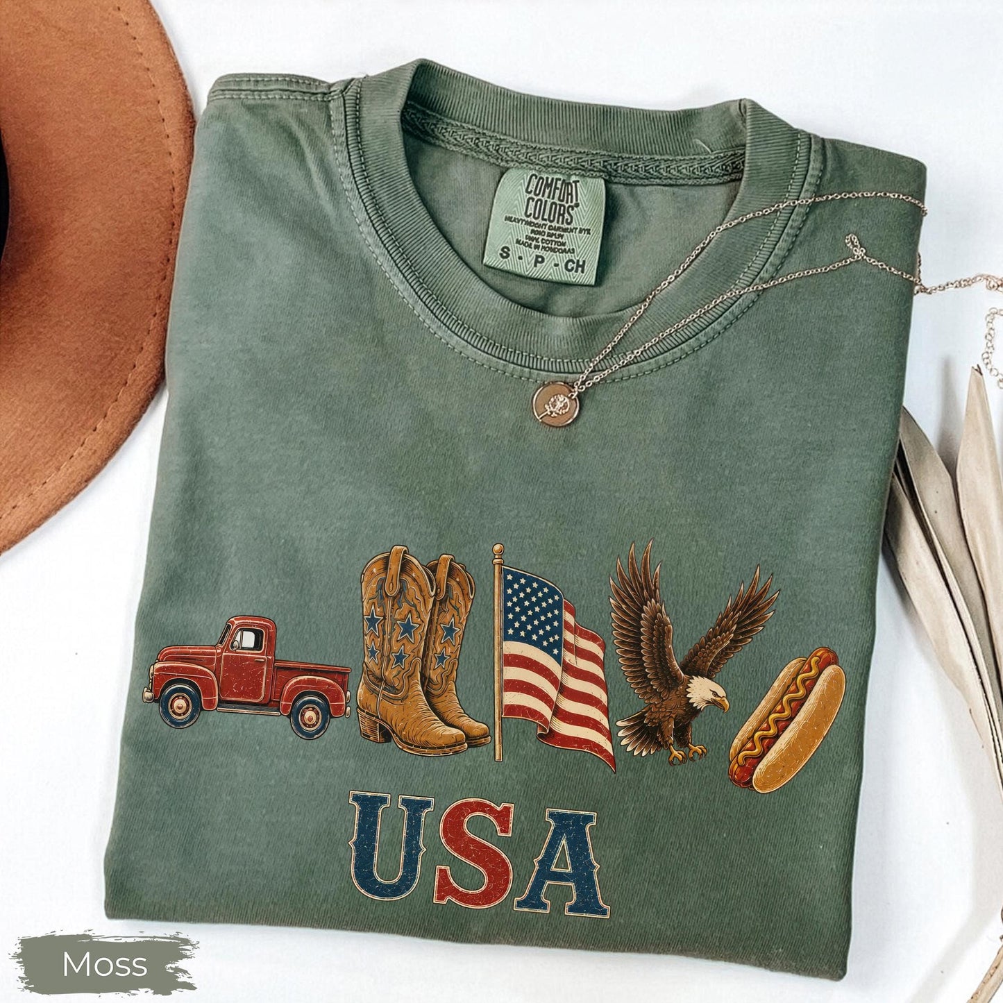 Comfort Colors American Icons Shirt, USA Flag Tee, 4th Of July Graphic Tee, Country Clothing, Western Tee, Independence Day Shirt