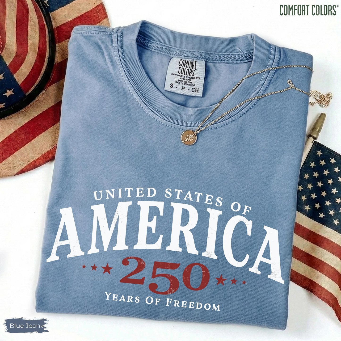 Comfort Colors® 250th America Anniversary Shirt, US 250 Years Shirt, 1776–2026 Patriotic Tee, Retro Independence Day Shirt, 4th of July Tee