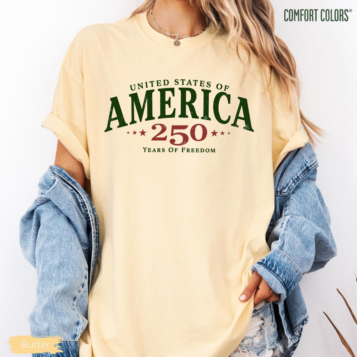 Comfort Colors® 250th America Anniversary Shirt, US 250 Years Shirt, 1776–2026 Patriotic Tee, Retro Independence Day Shirt, 4th of July Tee