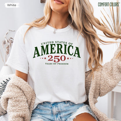 Comfort Colors® 250th America Anniversary Shirt, US 250 Years Shirt, 1776–2026 Patriotic Tee, Retro Independence Day Shirt, 4th of July Tee