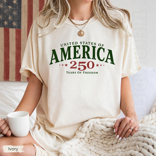Comfort Colors® 250th America Anniversary Shirt, US 250 Years Shirt, 1776–2026 Patriotic Tee, Retro Independence Day Shirt, 4th of July Tee